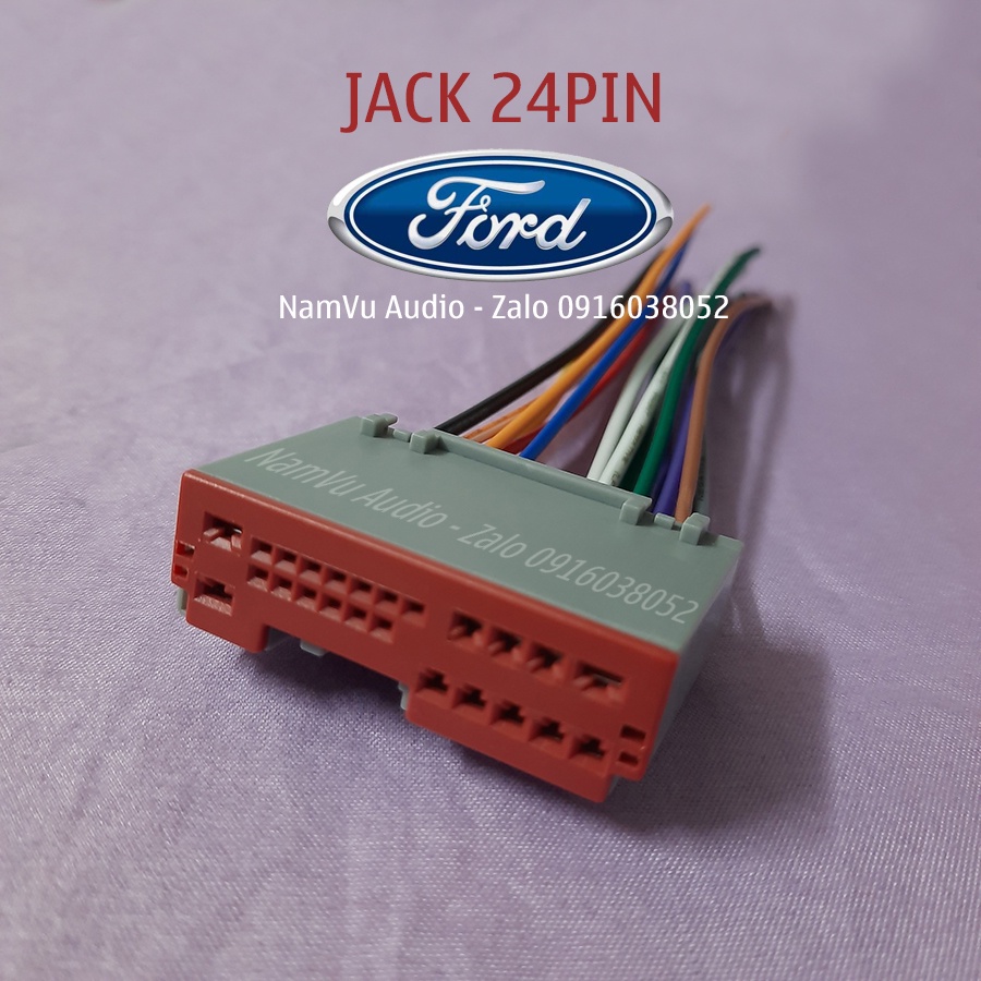 Dây cáp 24 pin - jack âm thanh loa nguồn cho CD ô tô Ford