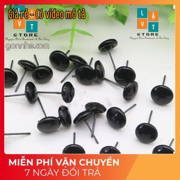 [Mắt nhựa - Mắt Thú] Mắt Thủy Tinh Đen Tuyền có chân thép vững chắc - đồ handmade, thủ công, diys