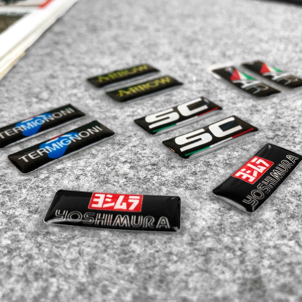 Set 2 Miếng Dán Phản Quang 3D Trang Trí Ống Pô Xe Mô Tô Yoshimura Akrapovic SC Termnoni Arrow AR