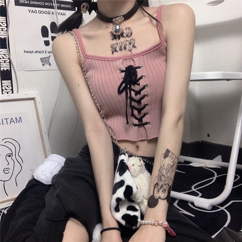 Áo Camisole Không Tay Phong Cách Harajuku Nhật Bản