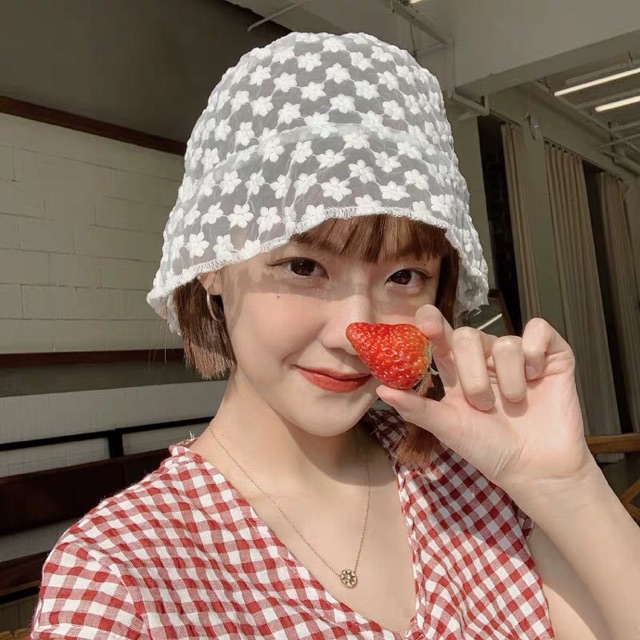 Mũ hoa ren lưới mỏng- Y hình- Có sẵn