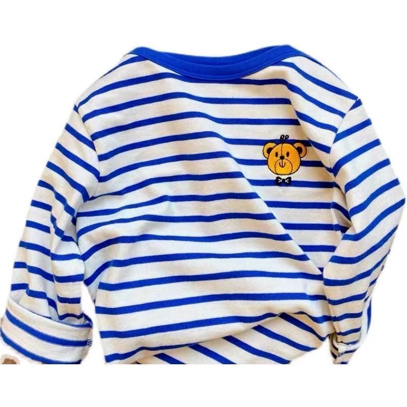 Áo kẻ sọc họa tiết hoạt hình cho bé