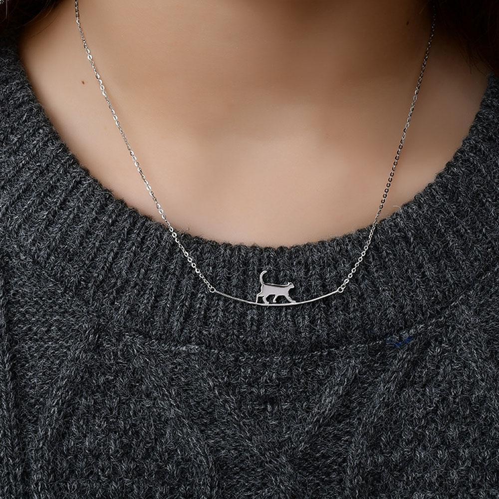 AROMA Vòng cổ Mạ Bạc Hình Động Vật Đơn Giản Thời Trang