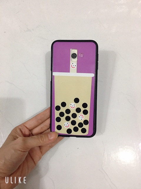 Ốp lưng sam sung J6 Plus, J6+ Hộp kem nền tím