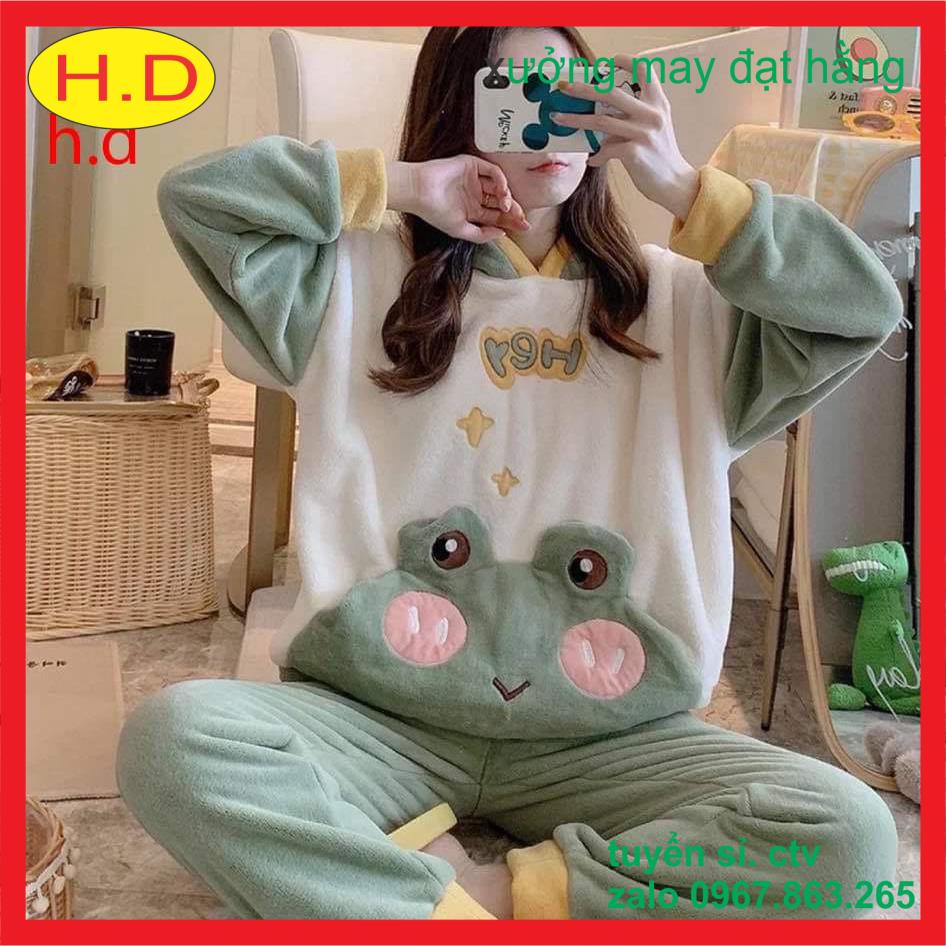 Bộ lông nữ giá rẻ nhất thị trường bộ lông ếch xanh mềm mịn cute form to rộng mặc cực kì thoải mái kèm ảnh thật