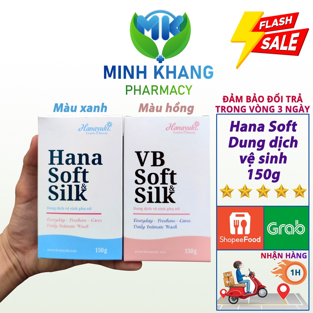 Dung dịch vệ sinh phụ nữ Hana Soft &amp; Silk 150ml ⚡Chính Hãng⚡