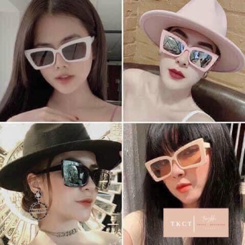 Kính râm Nam Nữ Thời trang cá tính chữ nhật vuông sang chảnh - Kính râm v viền trắng | BigBuy360 - bigbuy360.vn