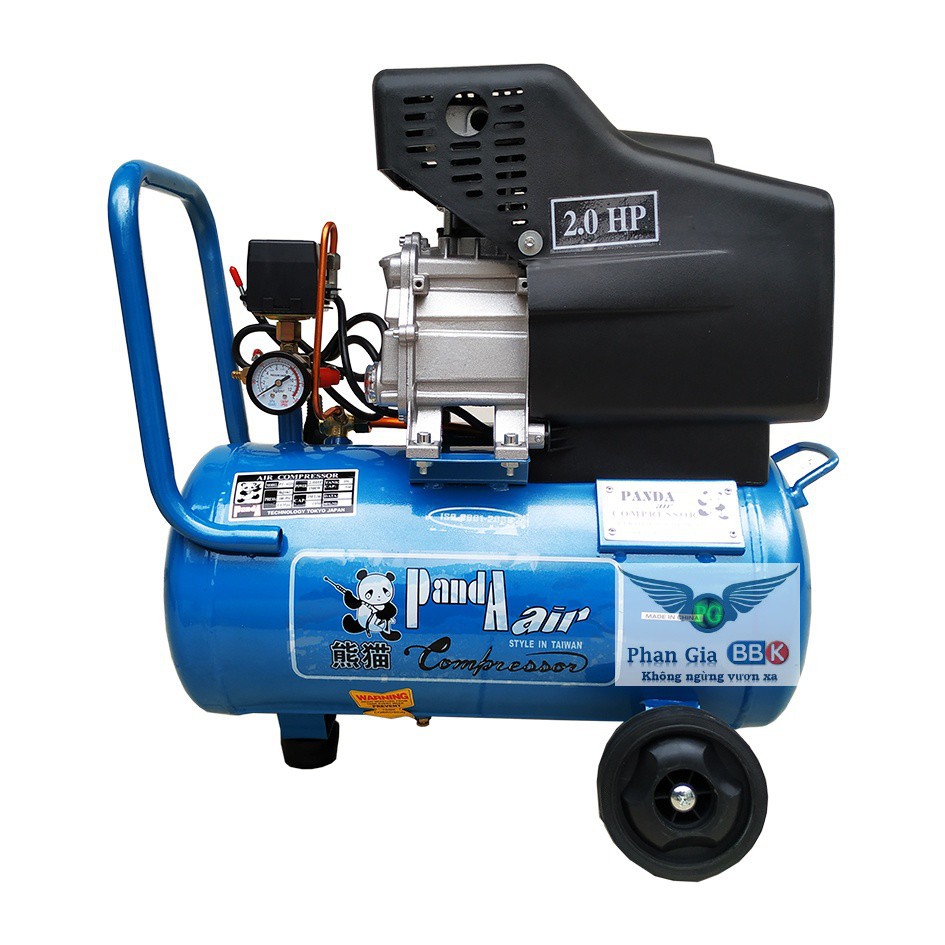 Máy Nén Khí Có Dầu Liền Trục Panda 2.0 HP 24L, máy nén khí mini 100% dây đồng