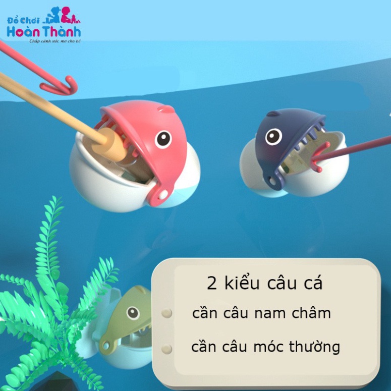 Đồ chơi câu cá điện trẻ em 15 con cá, 3 cần câu nam châm, phù hợp cho bé 2 - 6 tuổi, tặng kèm pin AA