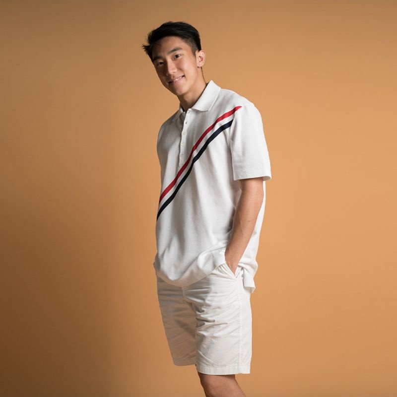 Áo Polo Thome Sọc Chéo ❤ Áo Thun Cổ Bẻ Cotton Dày Dặn Dáng Rộng Nam Nữ MND97