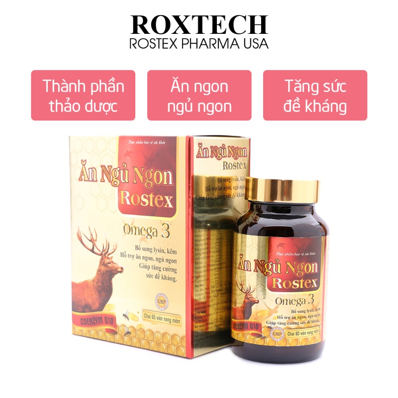 ĂN NGỦ NGON ROSTEX omega 3 Chai 60 viên - Rostex- Tủ Thuốc Bảo Châu
