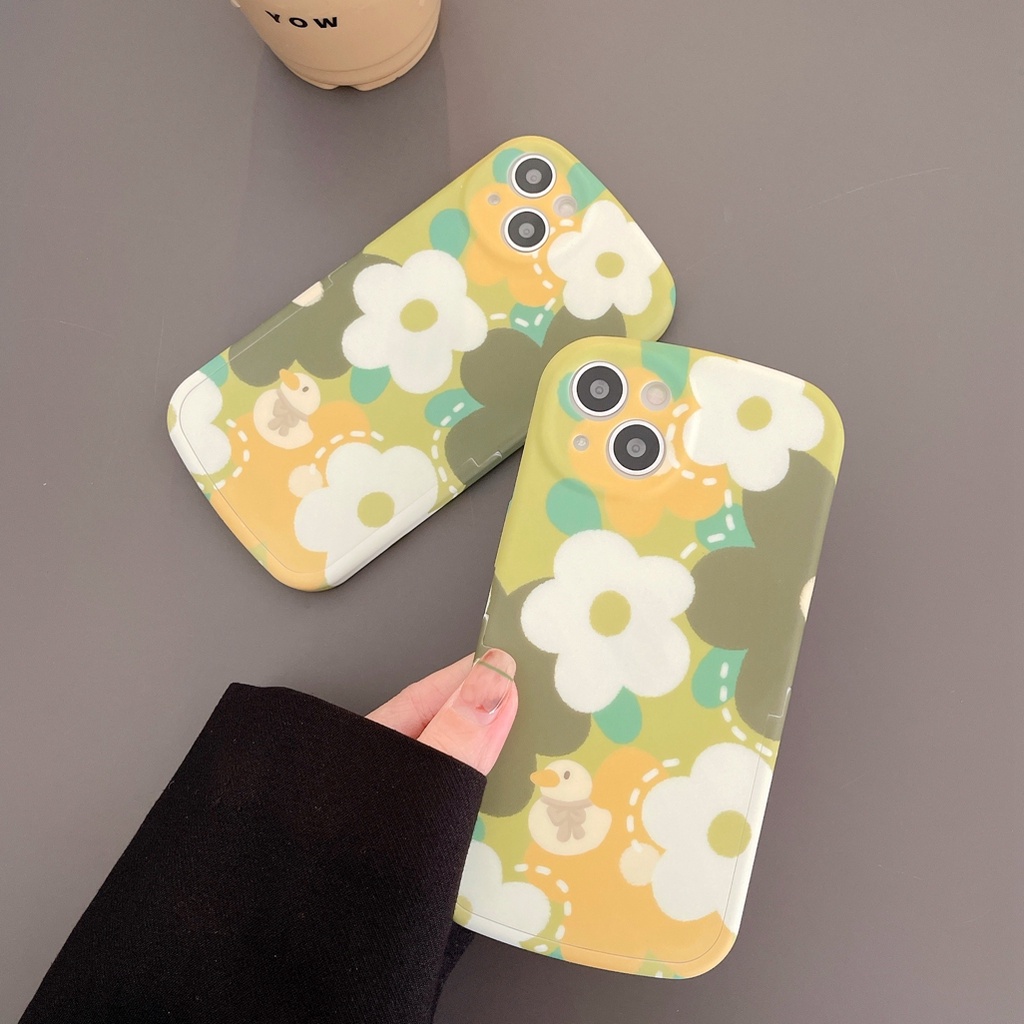 Ốp Điện Thoại Mềm Mịn Màu Xanh Lá Hình Chú Vịt Cho Iphone 12 pro max 11 pro max xs max xr x 7 8 plus