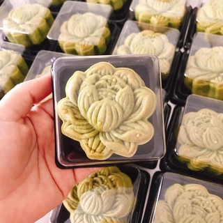 Hộp kính đế đen đựng 1 bánh set 100 cái