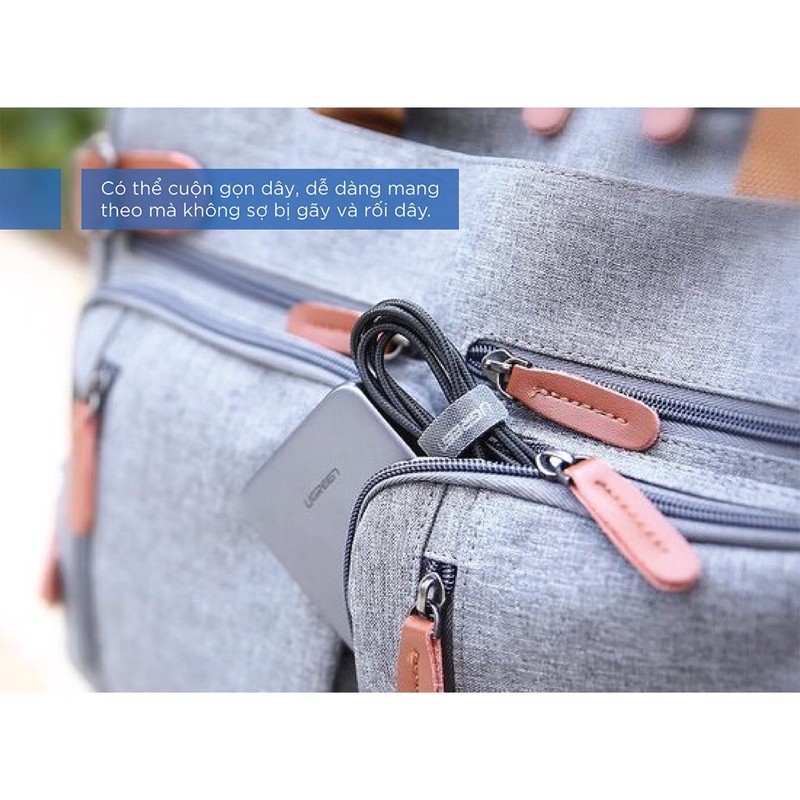 Băng gai cuốn gọn dây sạc dây tai nghe dây điện dây cáp UGREEN Cao cấp