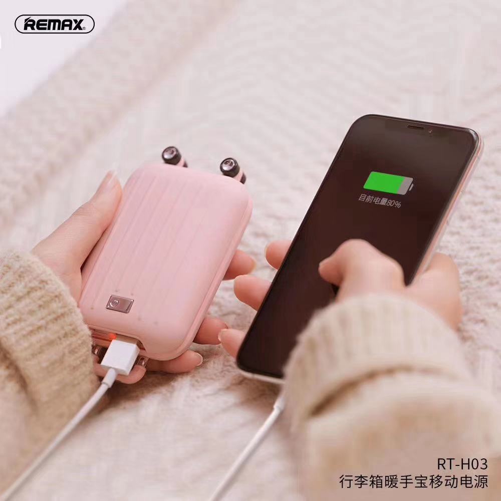 REMAX  Luggage Series 2 In 1 Power Bank &amp; Hand Warmer RT-H03