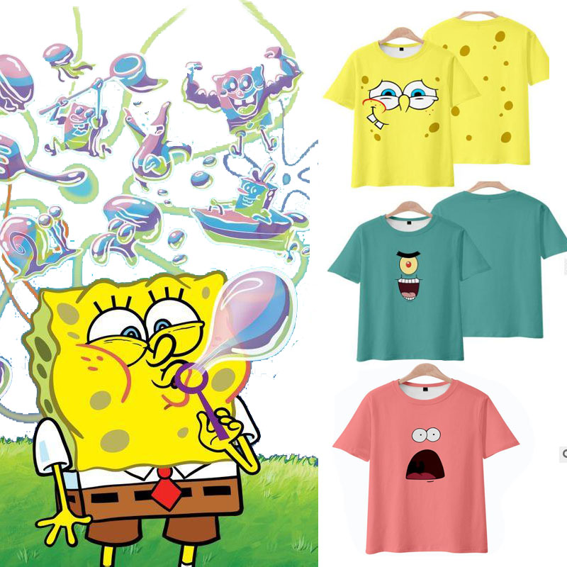 Áo Thun Tay Ngắn Hoạt Hình Spongebob