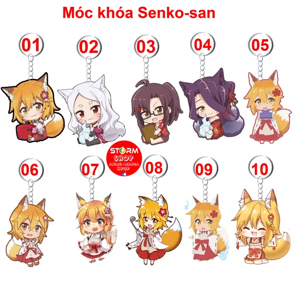 Móc khóa anime Sewayaki Kitsune no Senko-san (Mẫu 01- ép Nhựa Platic)