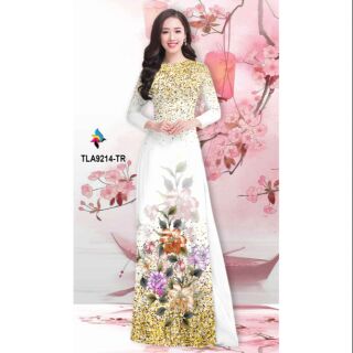 Vải áo dài hoa chân và hoa rơi