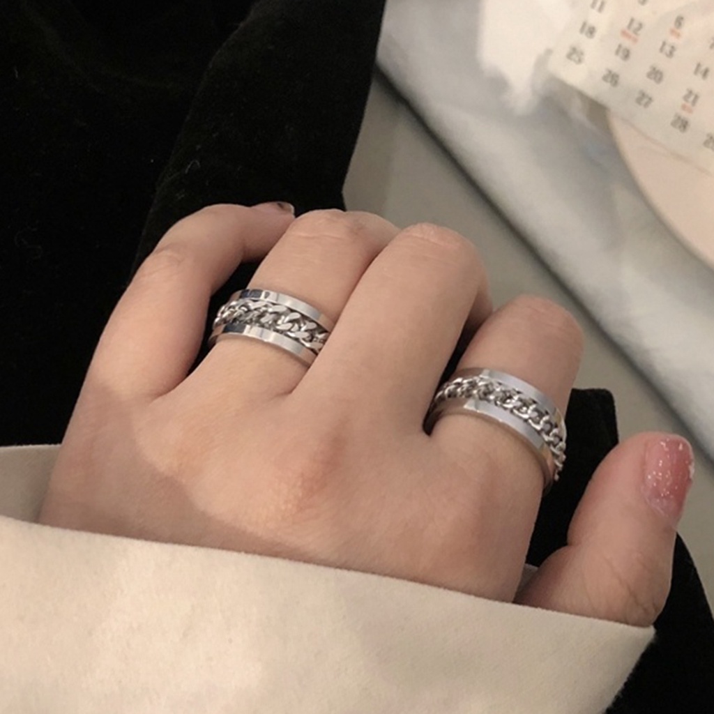 Nhẫn thép không gỉ phối xích sành điệu dành cho nam