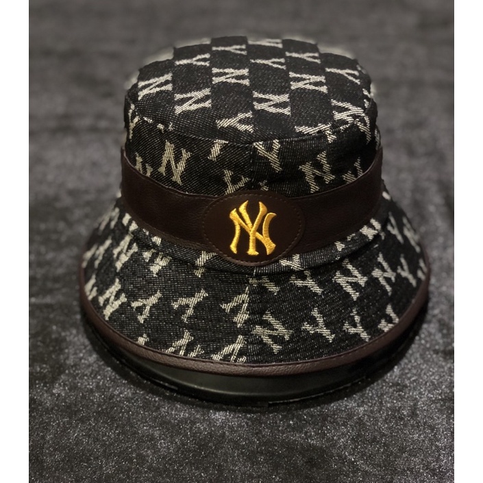MŨ BUCKET JEAN N Y ĐAI DA THÊU LOGO N Y - MŨ BUCKET NAM NỮ