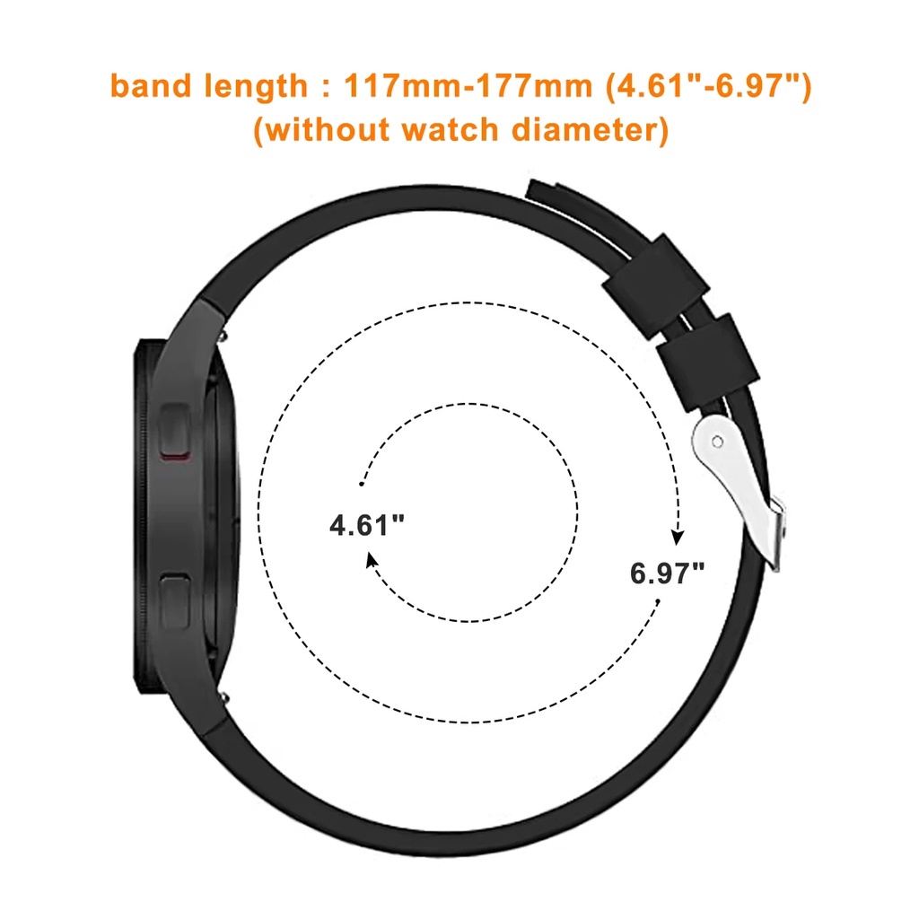 Dây đeo silicon jansin thay thế cho đồng hồ thông minh Samsung Galaxy watch 5 5 Pro 5 5 Pro 40mm 44mm 45mm