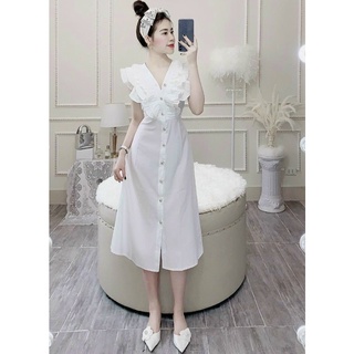 Đầm váy freesize cổ phối dập li 3 màu