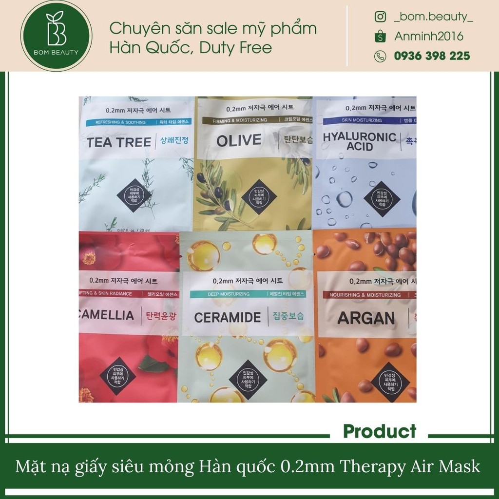 Mặt nạ giấy siêu mỏng Hàn quốc 0.2mm Therapy Air Mask