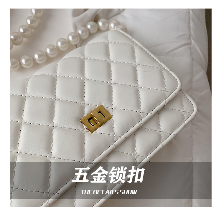 Túi Xách Nữ JASMIN NOIR Họa Tiết Ca Rô Đính Ngọc Trai Thời Trang