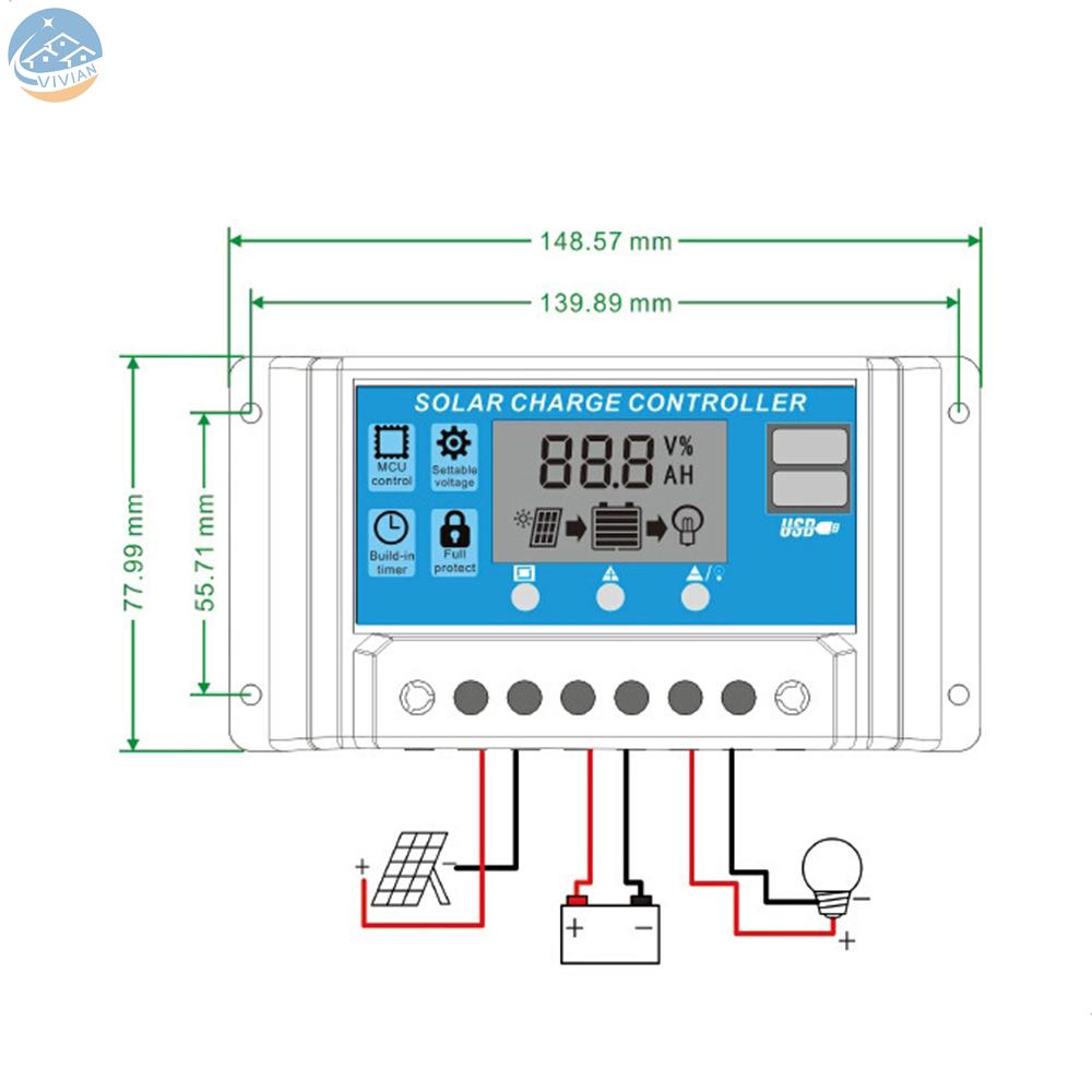 Bộ Điều Khiển Sạc Năng Lượng Mặt Trời Thông Minh 100a