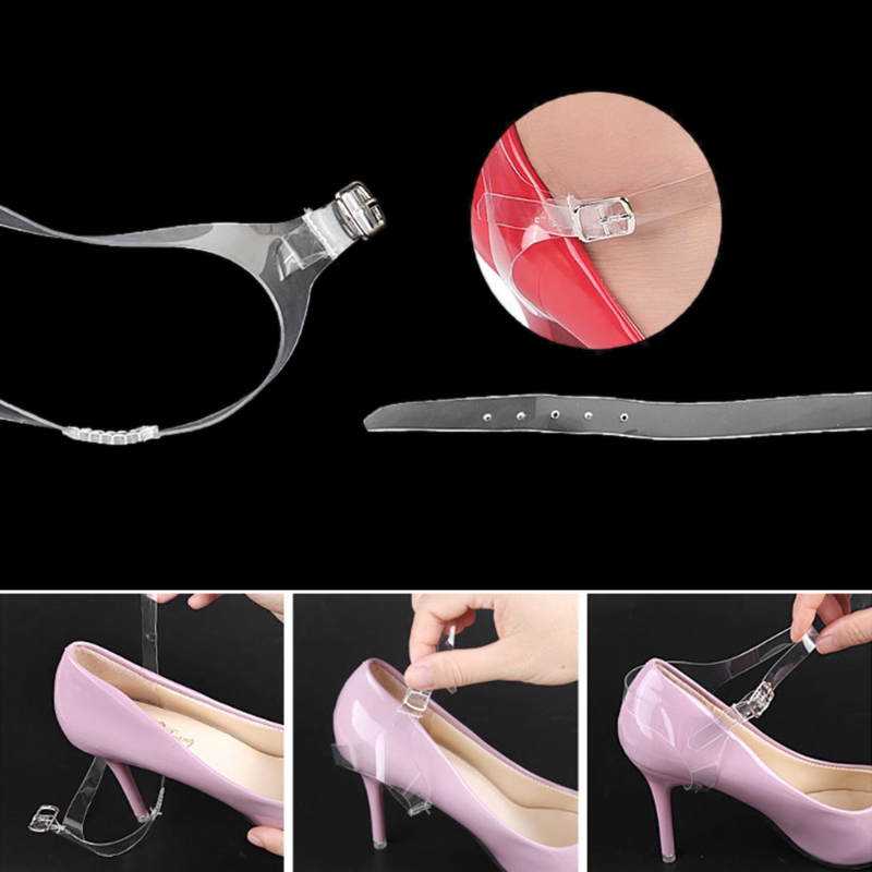 HAN❀ 2pcs Shoe Strings Transparent Invisible Women High Heels TPU Band Ankle Straps