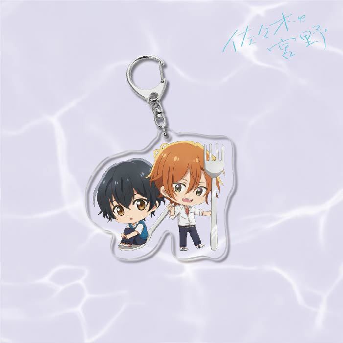 (ĐỒ ĂN) Móc khóa in hình Sasaki và Miyano anime chibi mica trong acrylic quà tặng độc đáo