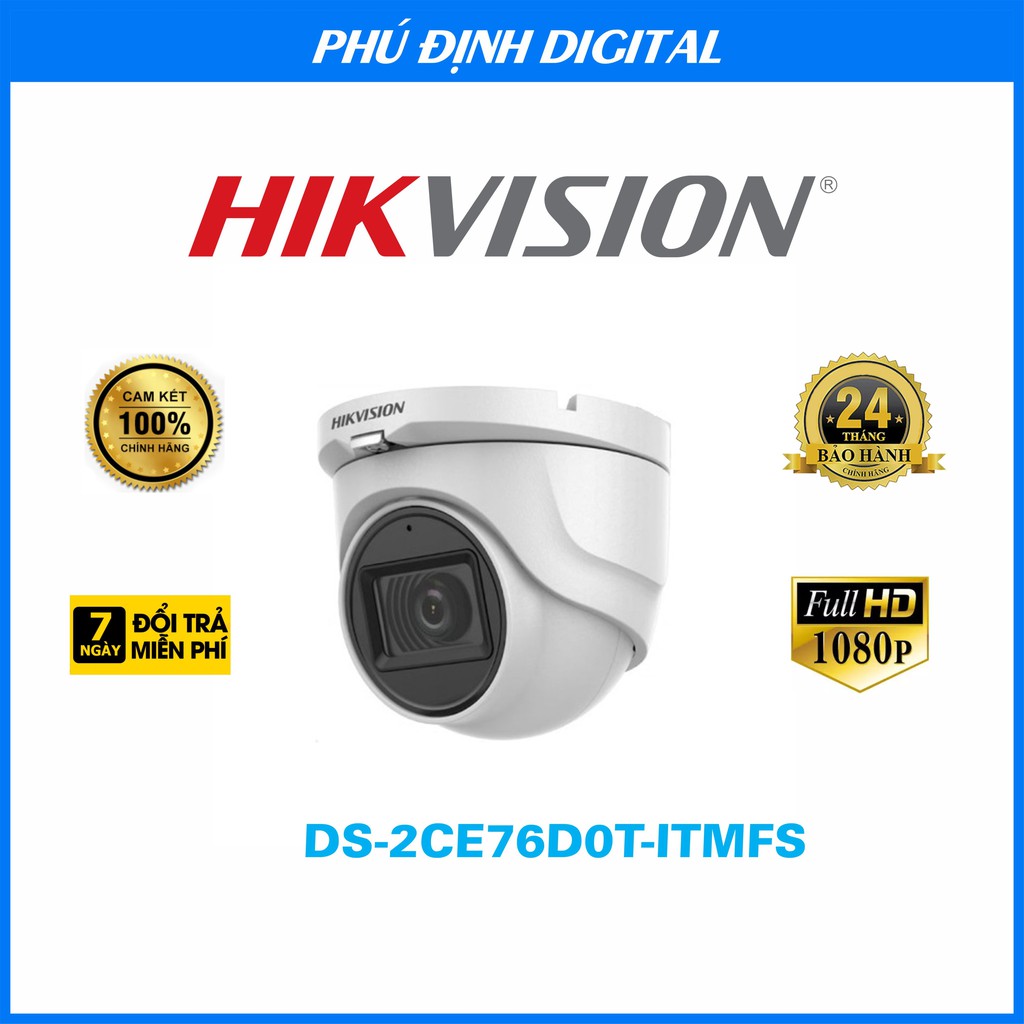 Camera Hikvision quan sát ngoài trời chống trộm Tích hợp micro bảo hành 24 tháng hàng chính hãng