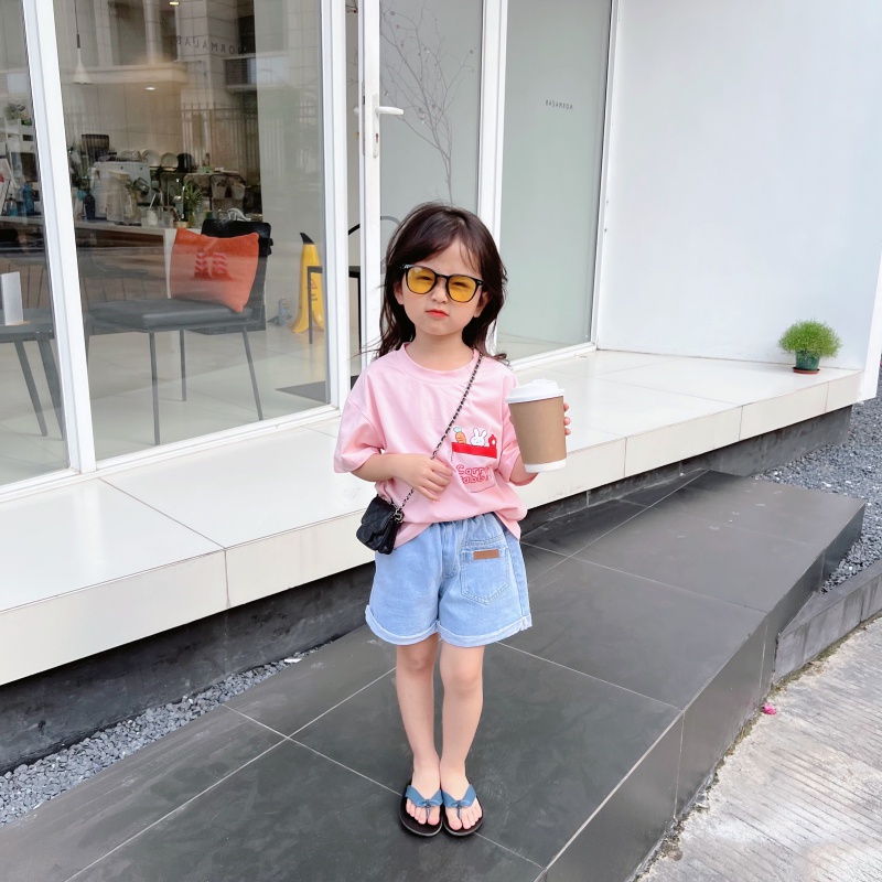 Áo Thun Tay Ngắn Có Túi In Hình Động Vật Hoạt Hình Phong Cách Phương Tây Dành Cho Bé Gái