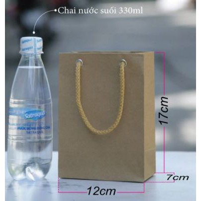 Mộc - Mẫu 7 COMBO 20 túi giấy Kraft nhỏ size 17x12x7cm đựng đồ nhỏ gọn