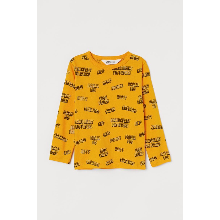 Áo phông vàng dài tay HM H&amp;M sz 2-4y_hàng chính hãng authentic