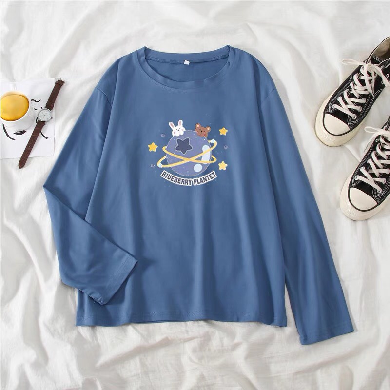 Sét Áo Tiểu hành tinh + quần suông, Áo thun from rộng, Chất đẹp không xù, quần suông ống rộng, Sét bộ mặc ở nhà - MODY