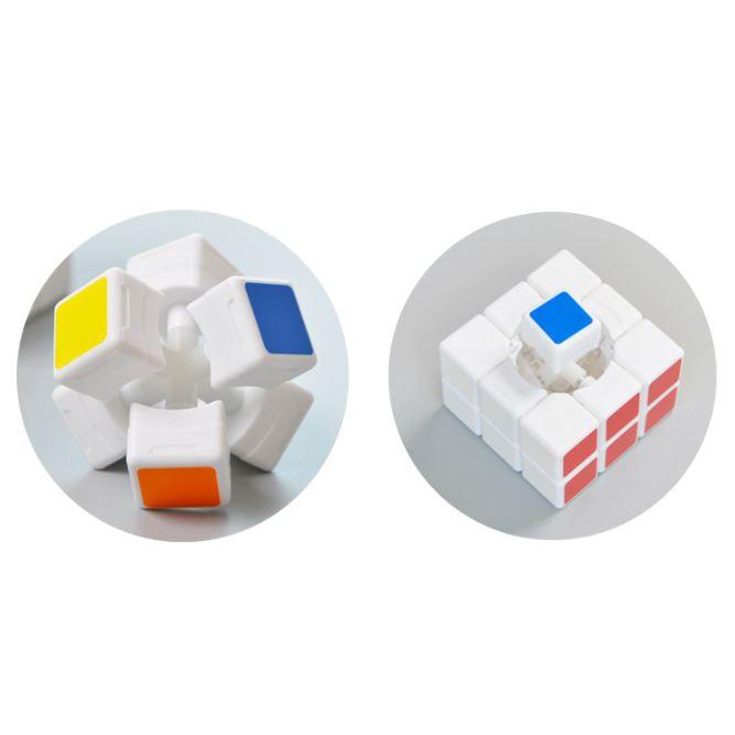 Đồ chơi Rubik 3x3 có Viền Trắng + Tặng kèm 1 Rubik 3x3 Móc Khóa Chơi Được - Rubik Xoay Trơn Mượt, Không Rít, Độ Bền Cao