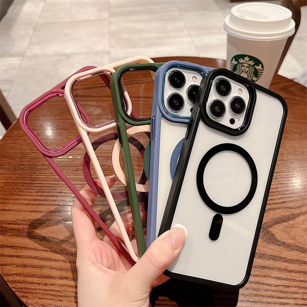 Ốp Điện Thoại Cứng Chống Sốc Có Vòng Nhẫn Và Mặt Kim Loại Từ Tính Bảo Vệ Lens Cho iPhone 14 Pro MAX 12 13 Pro MAX