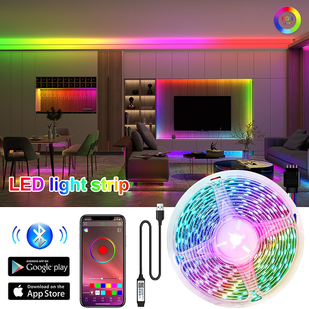 Dây đèn led OSIDEN DC5V RGB 2835 bluetooth USB trang trí tường/ phòng/ nền TV 5M 10M 20M