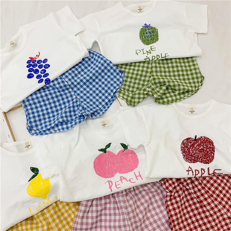 Bộ quần áo trái cây cho bé cotton siêu mềm mát dễ thương
