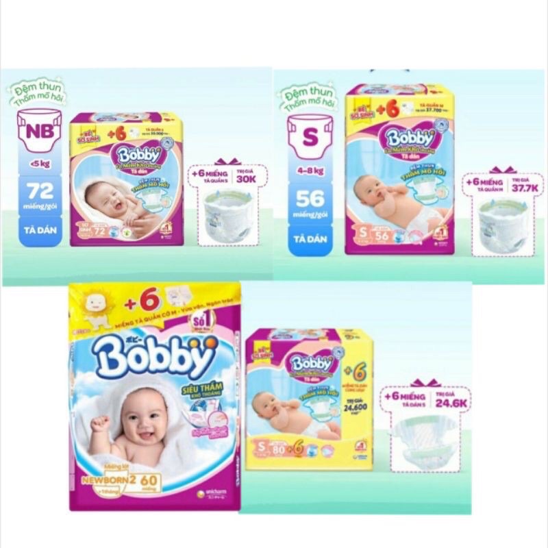 TÃ DÁN BOBBY S56/ S80/ newborn2-60/ SX72