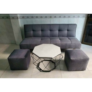 Bộ Sofa bed + 2 đôn + 1 bàn trà mặt đá (Freeship nt HCM, DA, BH)