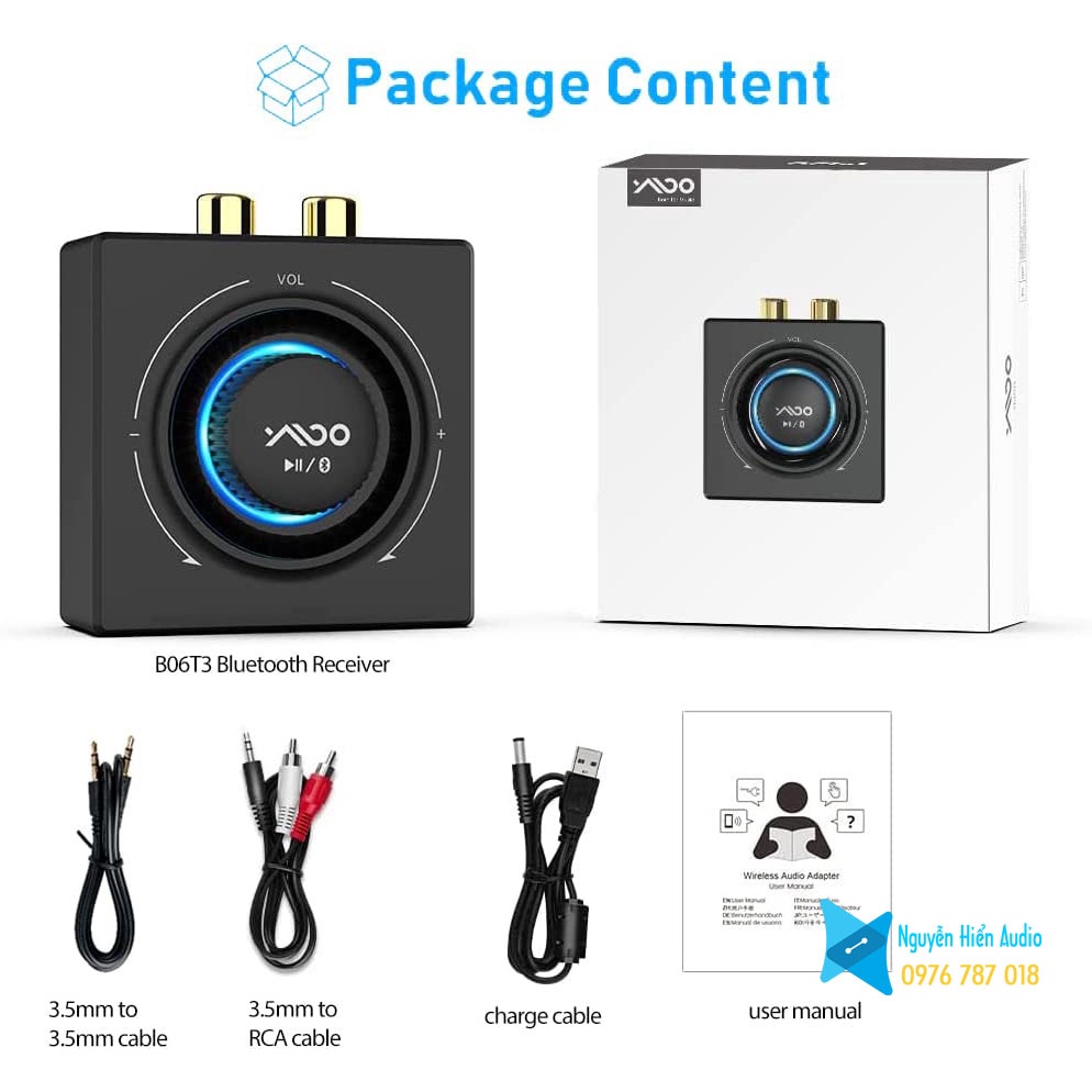 Bộ thu âm thanh Bluetooth B06T3 chuẩn aptx HD, hifi, AAC và LL
