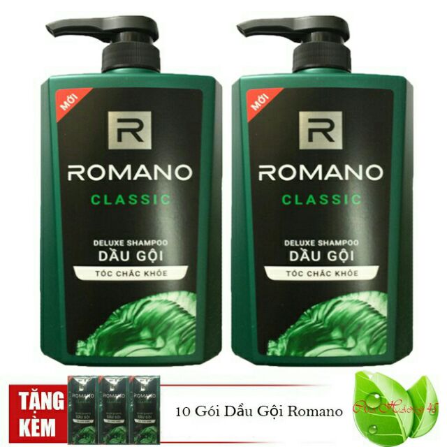 Combo 2 chai Gội Romano 650g tặng 10 gói dầu gội romano( màu tự chọn)