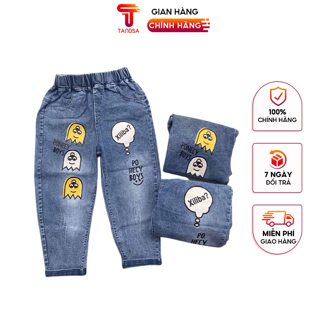 Quần bò jean TANOSA in hoạt hình Xiliba cho bé trai và gái từ 15-30kg