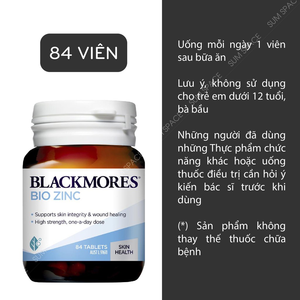 Blackmores Bio Zinc - Viên uống bổ sung kẽm tự nhiên - 84 Viên