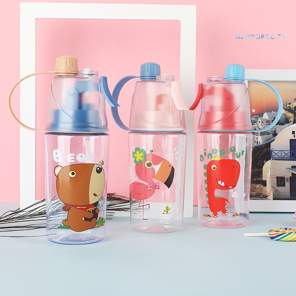 Bình Nước NY-400 / 600ml Họa Tiết Hoạt Hình Dễ Thương Cho Bé