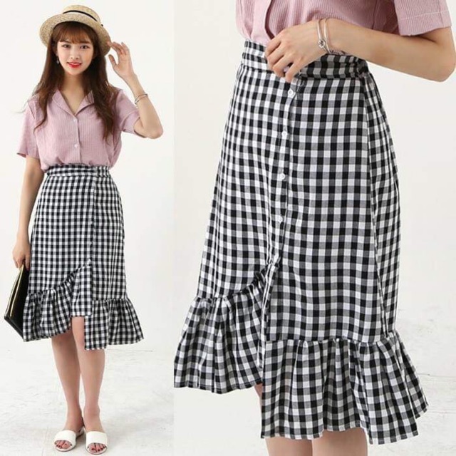 [ORDER] Chân váy caro vạt xoè xếp tầng | BigBuy360 - bigbuy360.vn