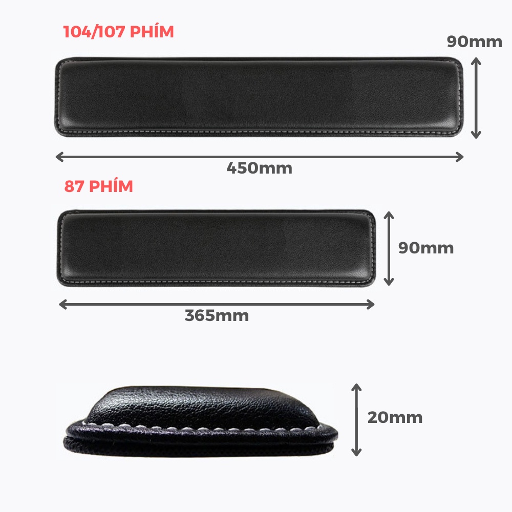 Kê Tay Bàn Phím Da PU Cao Cấp Chống Mỏi Cổ Tay - Shop Nado