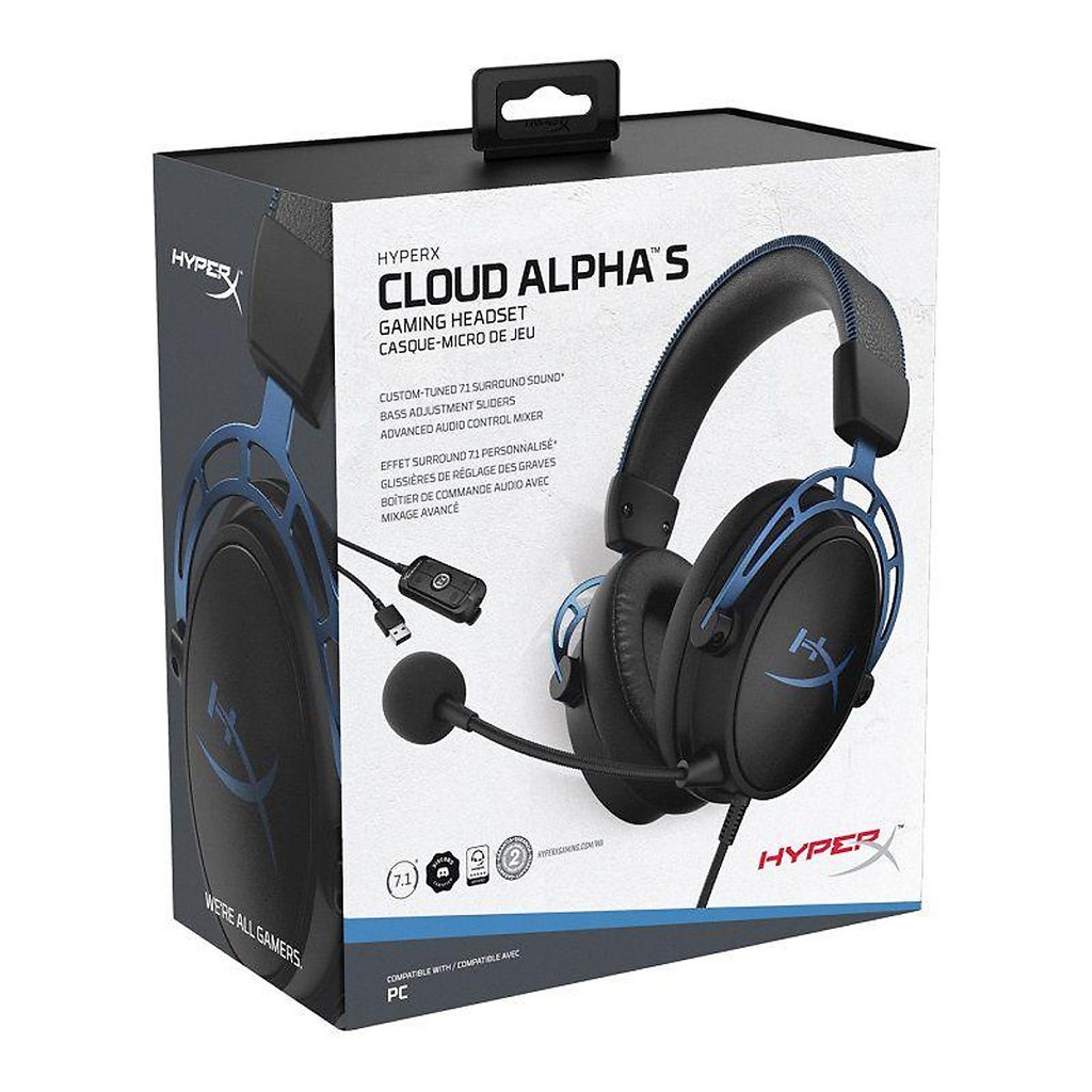 Tai nghe Kingston HyperX Cloud Alpha S Blue âm thanh ảo 7.1